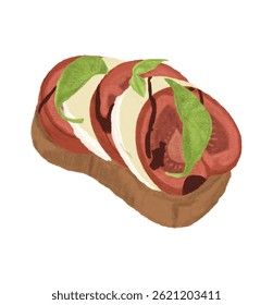 Manjericão Tomate Mozzarella Queijo Sanduíche Sobremesa