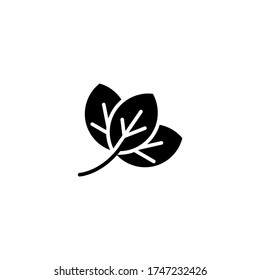 Basil vector icon in black solid flat design icon isolated on white background