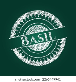 Basil written on a chalkboard. Vector Illustration. Detailed. 