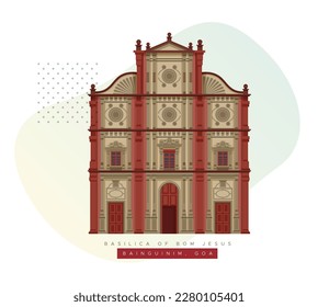 Basilica of Bom Jesus - Goa - Stock Illustration as EPS 10 File 