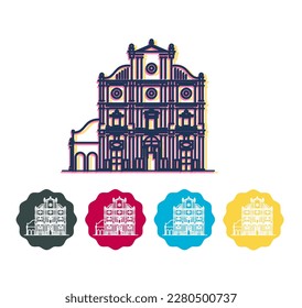 Basilica of Bom Jesus - Goa - Stock Illustration as EPS 10 File 