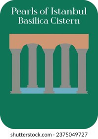 Basilica Cistern Vector Illustarion (Pearls of Istanbul Series)