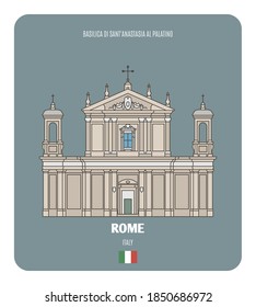 Basilica di Sant'Anastasia al Palatino in Rome, Italy. Architectural symbols of European cities
