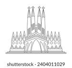 basilica of the holy family isolated illustration