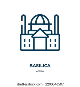 Basilica icon. Linear vector illustration from africa collection. Outline basilica icon vector. Thin line symbol for use on web and mobile apps, logo, print media.
