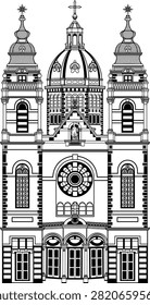Basilica of Saint Nicholas, Amsterdam. Vector illustration isolated on white background