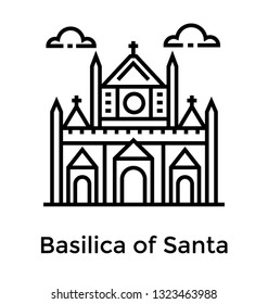 Basilica of santa line icon vector 