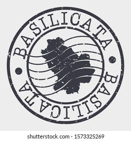 Basilicata Italy Stamp Postal. Map Silhouette Seal. Passport Round Design. Vector Icon. Design Retro Travel.