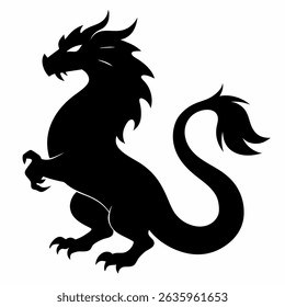 Basilisk mythical icon Silhouette icon on white background