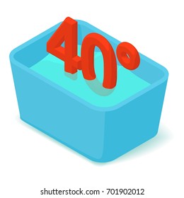 Basin 40 degrees icon. Isometric illustration of basin 40 degrees vector icon for web