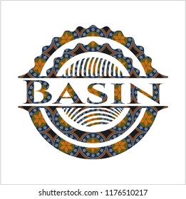 Basin arabic emblem background. Arabesque decoration.