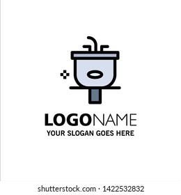 Basin, Bathroom, Cleaning, Shower, Wash Business Logo Template. Flat Color