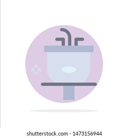 Basin, Bathroom, Cleaning, Shower, Wash Abstract Circle Background Flat color Icon