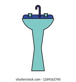 basin bathroom on white background