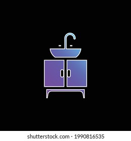 Icono de vector de degradado azul de la cuenca