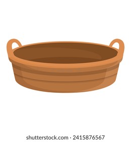 Basin clothes icon cartoon vector. Laundry basket. Basin textile rattan