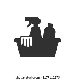 basin with detergents. monochrome icon