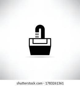 icono de pila con ilustración vectorial de sombra de caída