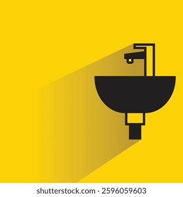 basin icon on shadow yellow background