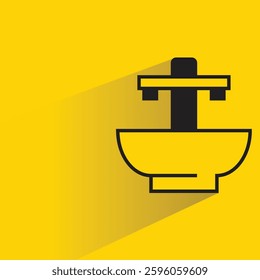 basin icon on shadow yellow background
