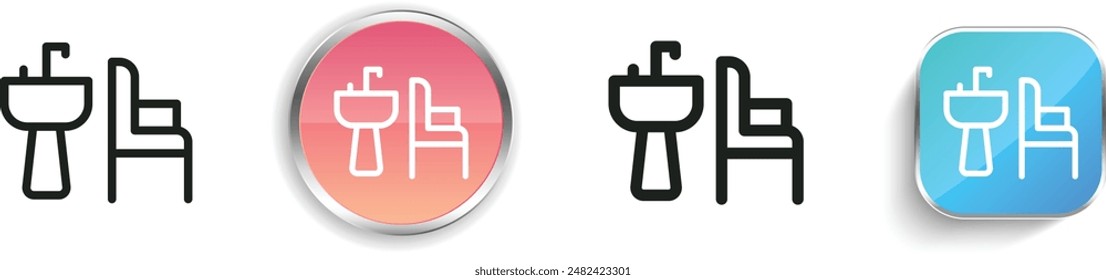 basin icon. Thin Linear, Regular and Button Style Design Isolated On White Background