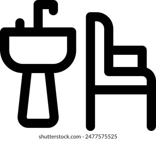 basin icon. Thin Linear Style Design Isolated On White Background
