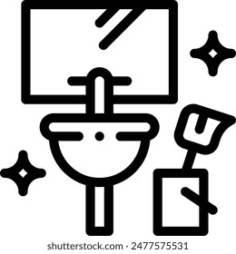 basin icon. Thin Linear Style Design Isolated On White Background