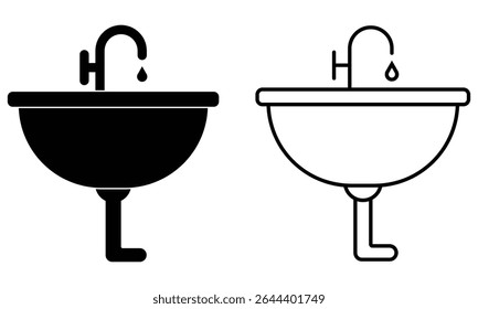 Basin icon vector design. Silhouette of  wash-hand basins symbol and sign. Basin sinks vector illustration.