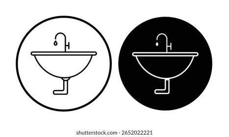
Ícone de bacia projeto vetorial. ícone lavatório vetor. Linha de banheiro e ilustração de design de vetor sólido em estilo moderno
