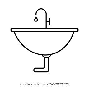 
Basin icon vector design. wash basin icon  vector. Bathroom line and solid vector design illustration in trendy style
