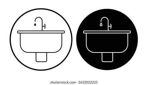 
Ícone de bacia projeto vetorial. ícone lavatório vetor. Linha de banheiro e ilustração de design de vetor sólido em estilo moderno
