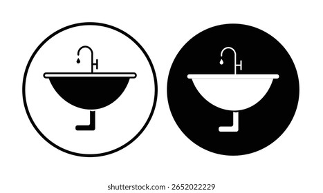 
Ícone de bacia projeto vetorial. ícone lavatório vetor. Linha de banheiro e ilustração de design de vetor sólido em estilo moderno

