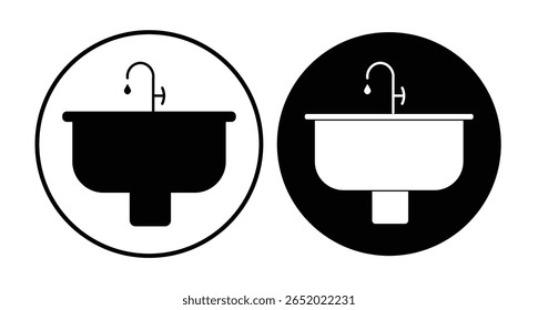 
Ícone de bacia projeto vetorial. ícone lavatório vetor. Linha de banheiro e ilustração de design de vetor sólido em estilo moderno

