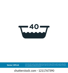basin laundry wash degree icon vector logo template