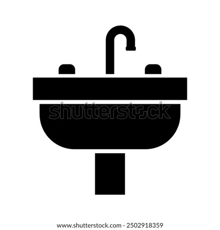 Basin silhouette icon. Washbasin silhouette icon. Vector.
