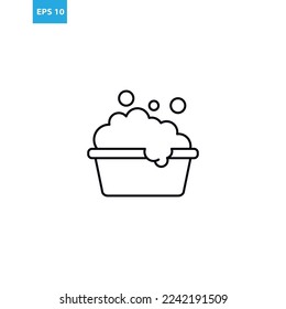 Basin with soap line icon Vector