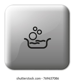 Basin with soap suds and water flat vector icon.