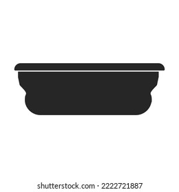 Becken, Vektorsymbol.Schwarz, Vektorsymbol einzeln auf weißem Hintergrund.