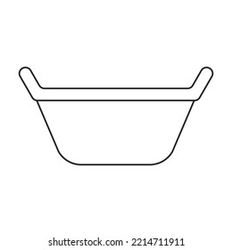 Basin vector icon.Outline vector icon isolated on white background basin.