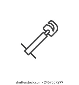 Basin wrench line icon. linear style sign for mobile concept and web design. Basin wrench outline vector icon. Symbol, logo illustration. Vector graphics