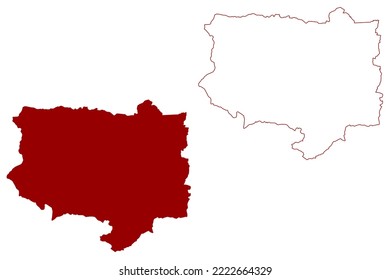 Basingstoke and Deane Non-metropolitan district, Borough (United Kingdom of Great Britain and Northern Ireland, ceremonial county Hampshire or Hants, England) map vector illustration, scribble sketch