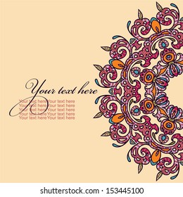 Basis for cards, invitations, books with circular ornament 