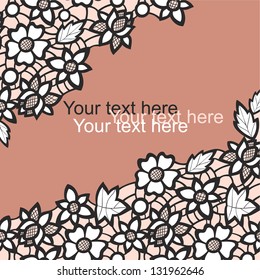 basis for flayers with black lace on beige background