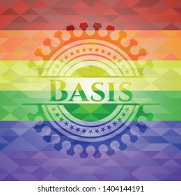 Basis lgbt colors emblem. Vector Illustration. Mosaic.