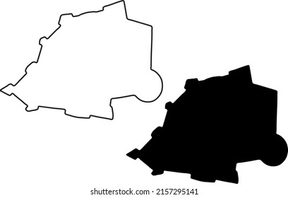 Basis silhouettes on white background. Map of Vatican
