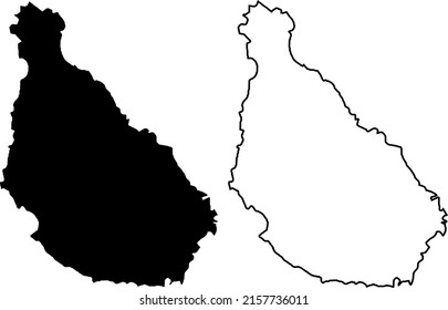 Siluetas de fondo blanco. Mapa de Cabo Verde