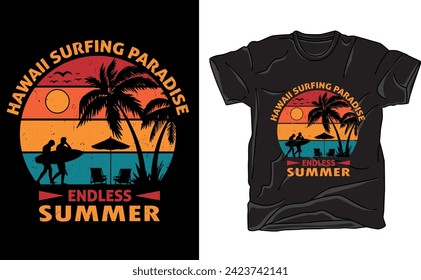 Bask in summer vibes with this tee. A burst of sun-kissed colors, palm trees, and beachy elements create a laid-back design, perfect for soaking up the sunshine in style.