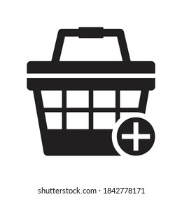 Basket add icon sign symbol