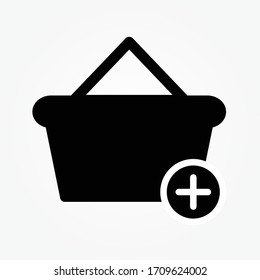 Basket add shooping  icon vector illustration