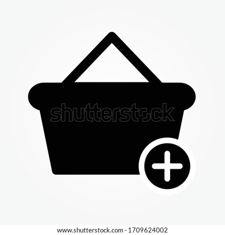 Basket add shooping  icon vector illustration